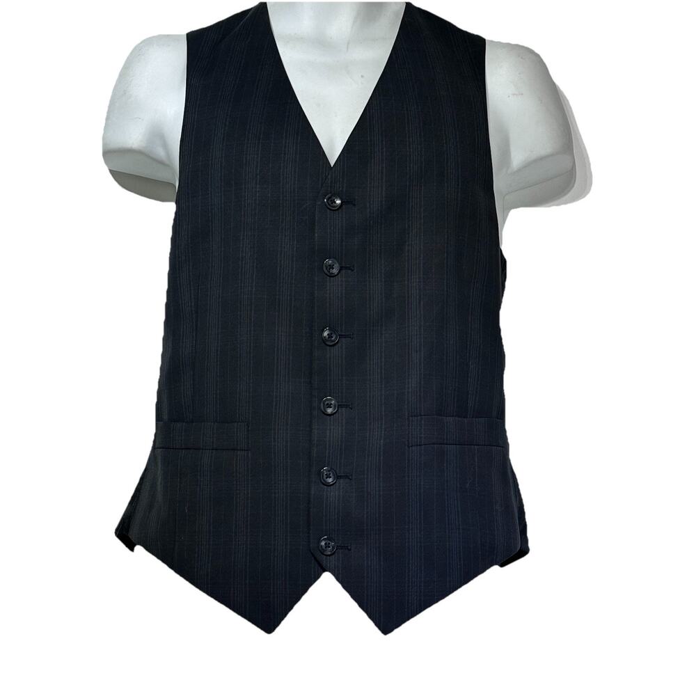 Rockin Sartorial Black 100% Wool Suit Vest Men’s Size M